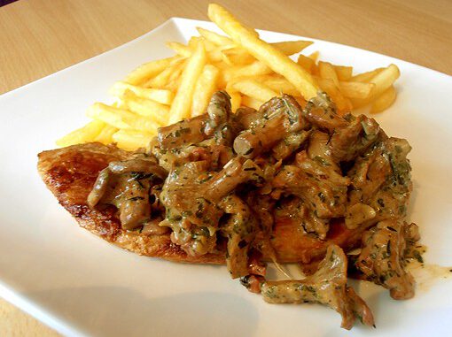 Rahmpfifferlinge für Schnitzel